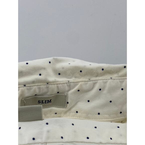 J.CREW Men's White Dot Print Stretch Organic Cotton Slim-Fit Button-Up Shirt SZM - Picture 5 of 11